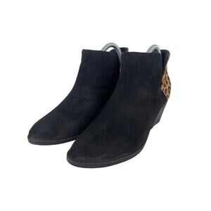 Boutique By Corky's Kippi Womens Black & Leopard Print Ankle Booties Size 9